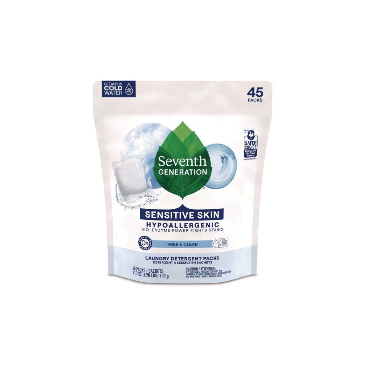 Seventh Generation Powder Natural Laundry Detergent Packs - Unscented (45/Pack)
